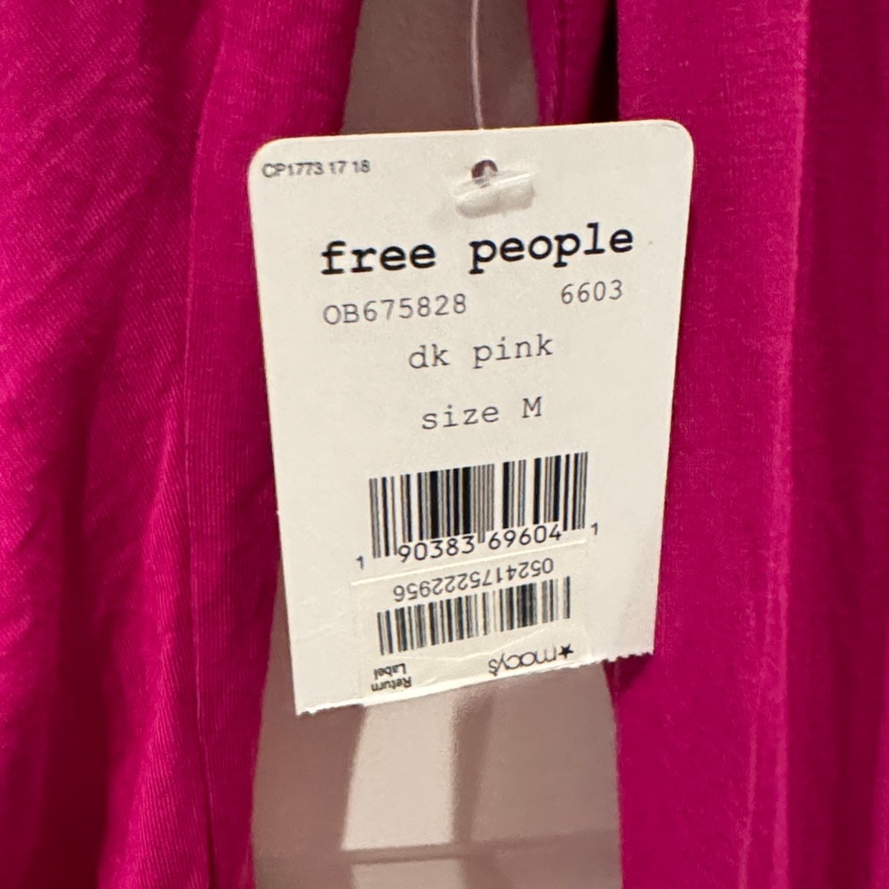 NWT Free People We The Free Magenta Ruched Bell Sleeve Blouse - Picture 3 of 4